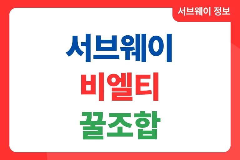 서브웨이 비엘티 꿀조합