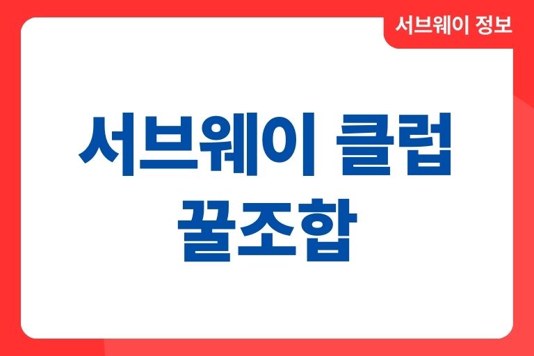 서브웨이 클럽 꿀조합