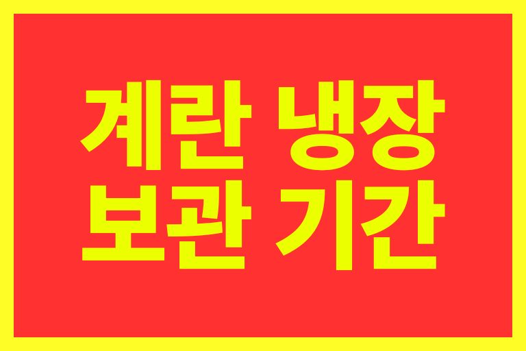 계란 냉장고 보관 기간