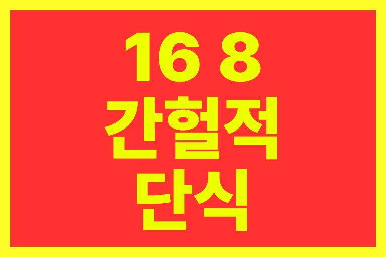 16 8 간헐적 단식