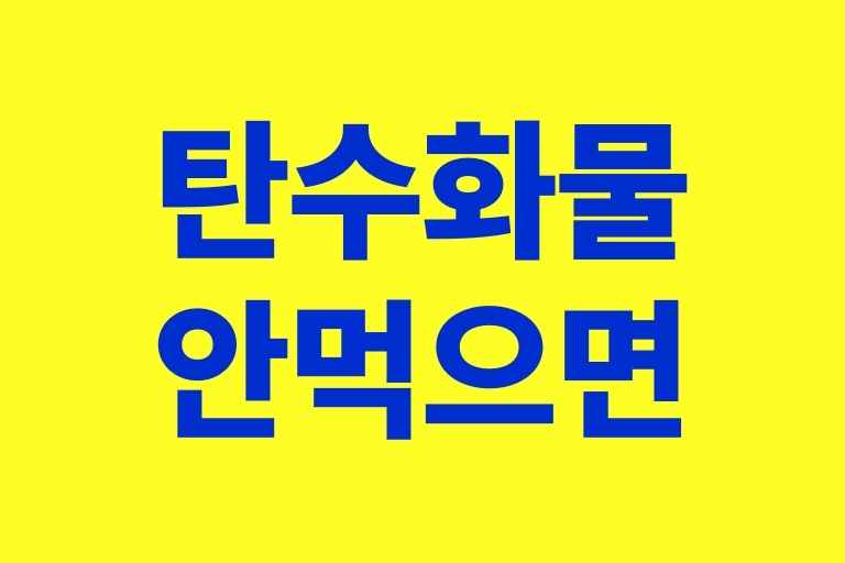 탄수화물 안먹으면