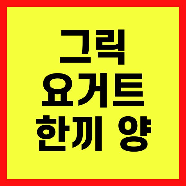 그릭요거트 한끼 양