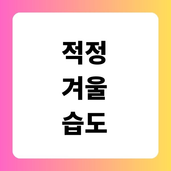 적정 겨울 습도